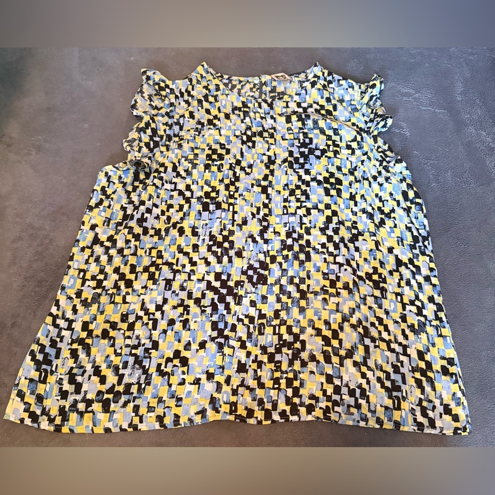 Anne Klein Multicolor Geometric Blouse